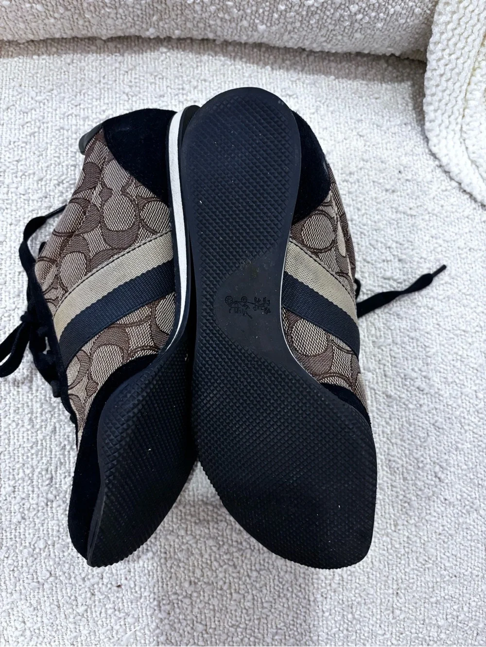 Coach Women’s Navy & Brown Signature Lace-Up Sneakers